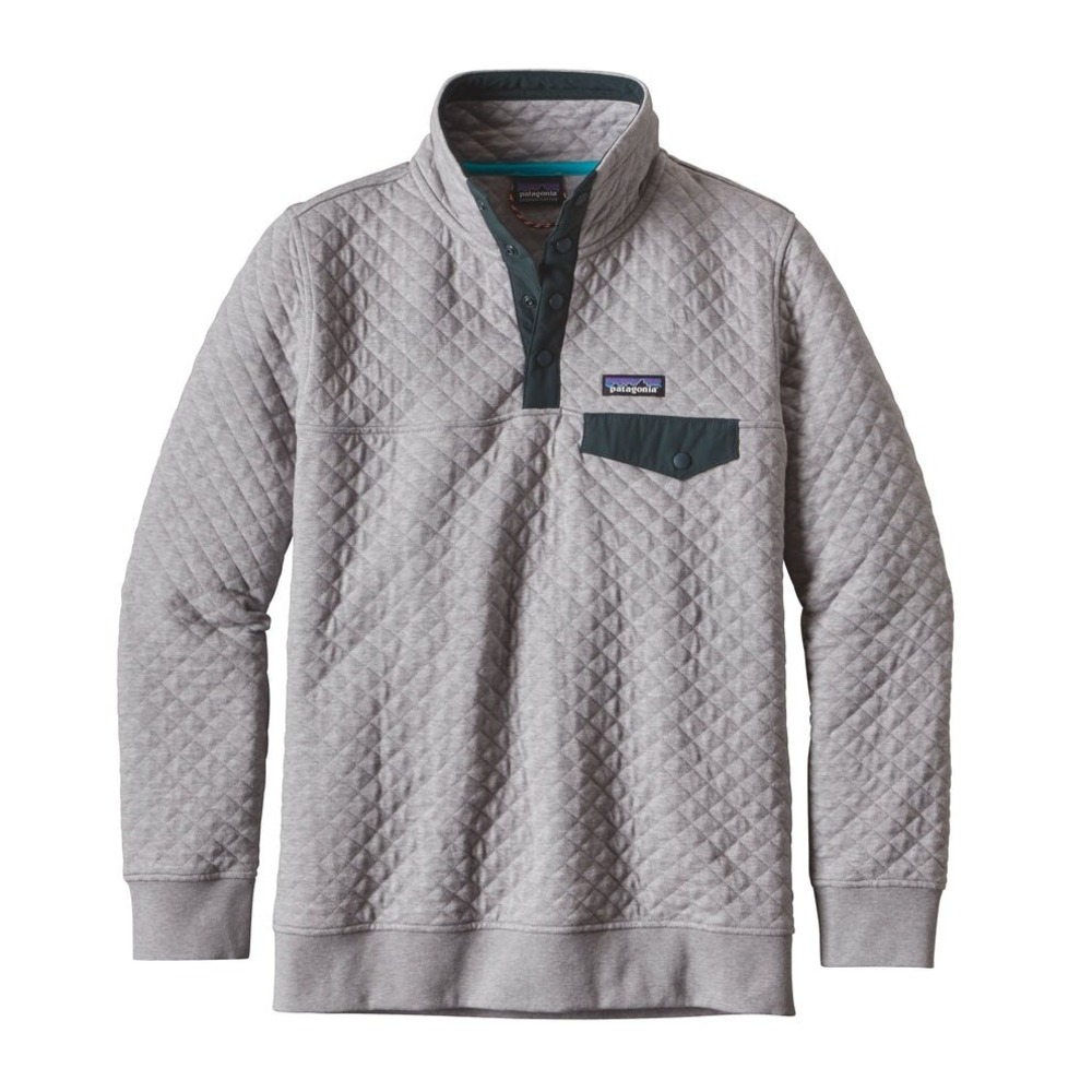 Patagonia Women's Pullover Organic Cotton Quilt Snap-T Grey Medium